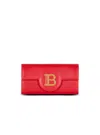 Balmain B-buzz Leather Wallet In Red