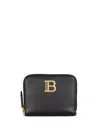 Balmain B-buzz Logo-plaque Leather Wallet In Black