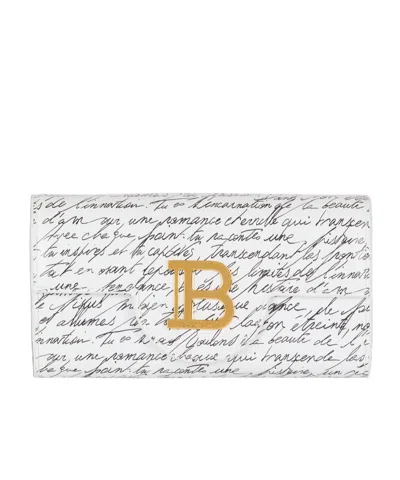 Balmain B-buzz Love Letter Wallet In Gab White/black