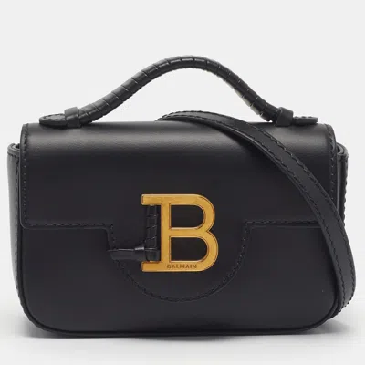Pre-owned Balmain B Buzz Mini Black Leather Shoulder Bag