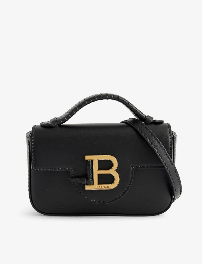 Balmain B-buzz Mini Leather Cross-body Bag In Noir
