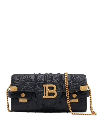 Balmain B-buzz Pouch 23 Clutch Bag In Black
