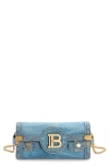 Balmain B-buzz Pouch 23 Denim Crossbody Clutch In 6ff Denim