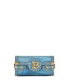 Balmain B-buzz Pouch 23 Denim Crossbody Clutch In Blue
