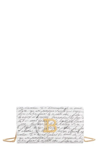 Balmain B-buzz Love Letter Wallet In Gab White/black