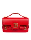 Balmain B-buzz Red Leather Handbag In Rouge