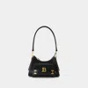 Balmain Leather Shoulder Bag In Black