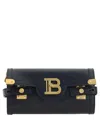 Balmain B-buzz 23 Clutch In Calfskin Leather In Black