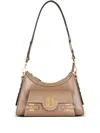 Balmain B-buzz Leather Shoulder Bag In Brown