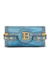 Balmain B-buzz Pouch 23 Foldover Top Clutch Bag In Blue
