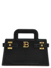 Balmain Structured Small B-buzz Handbag In Calf Leather In Black