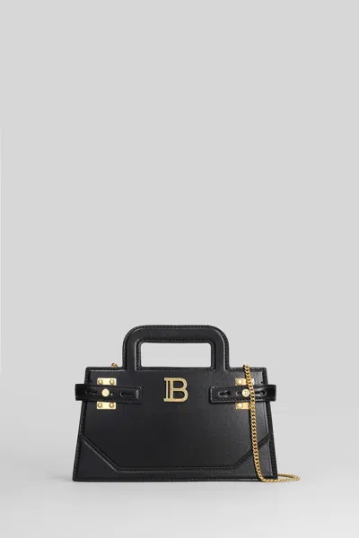 Balmain B Buzz Small Shoulder Bag In Black Leather