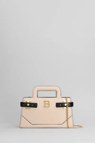 Balmain B Buzz Small Shoulder Bag In Rose-pink Leather