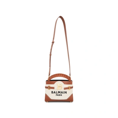 Balmain B-buzz Top Handle 22 Bag In Brown