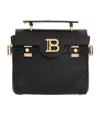Balmain B-buzz 23 Monogram Leather Top Handle Bag In Black
