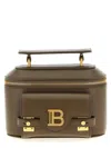 Balmain B-buzz Leather Vanity Top Handle Bag In Brown