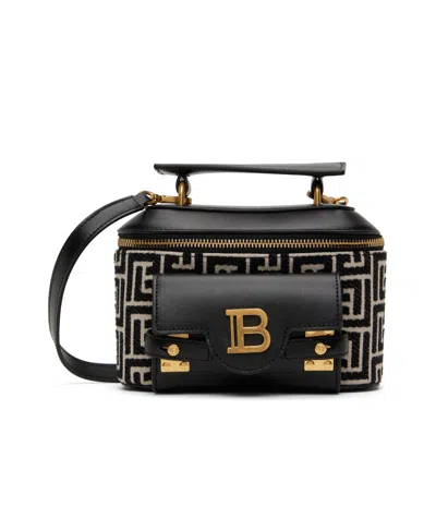 Balmain B-buzz Vanity Monogram Tote In Black