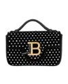 Balmain B-buzz Velvet-effect Mini Bag In Black