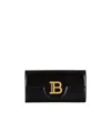 Balmain Women B-buzz Leather Wallet On Chain In Black