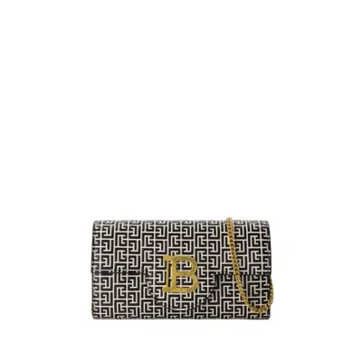 Balmain B-buzz Wallet On Chain -  - Leather - Ivoire In White