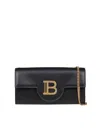 Balmain B-buzz Leather Chain Clutch In Black