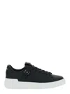 Balmain 'b-court B-buzz' Black Low Sneakers With Diamond Motif And Logo Patch On The Tongue In Black