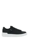 Balmain 'b-court B-buzz' Black Low Sneakers With Diamond Motif And Logo Patch On The Tongue