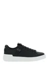 Balmain 'b-court B-buzz' Black Low Sneakers With Diamond Motif And Logo Patch On The Tongue In Multicolor