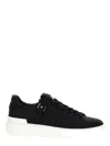 Balmain 'b-court B-buzz' Black Low Sneakers With Diamond Motif And Logo Patch On The Tongue In Black