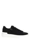 Balmain 'b-court B-buzz' Black Low Sneakers With Diamond Motif And Logo Patch On The Tongue In Black