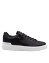 Balmain 'b-court B-buzz' Black Low Sneakers With Diamond Motif And Logo Patch On The Tongue In Noir/blanc