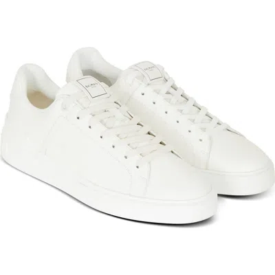 Balmain B-court Calfksin Trainers In White