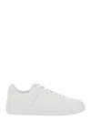 Balmain B-court White Low Top Sneakers With Logo Patch On The Tongue In Leather Man In White