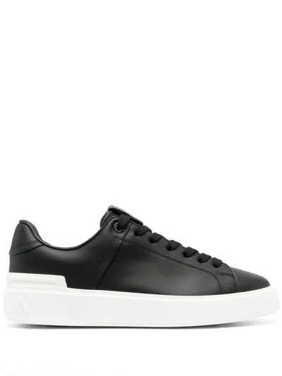 Balmain B Court-calfskin Sneaker In Black