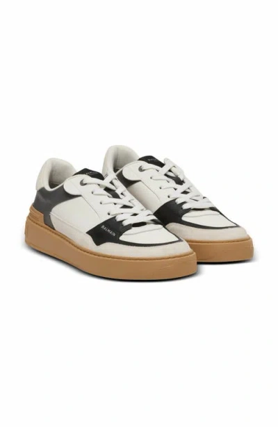 BALMAIN BALMAIN B-COURT FLIP LEATHER TRAINERS