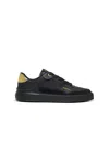 Balmain B-court Flip Sneakers In Calfskin In Black