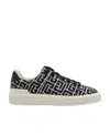 Balmain Men's B Court Monogram Jacquard Low-top Sneakers In Nude