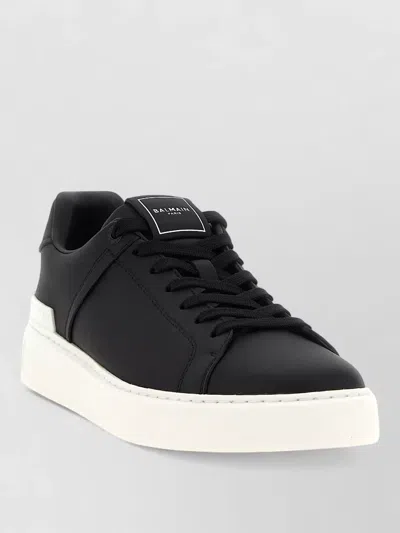 Balmain B Court Lace Up Low Shoes Rubber Sole In Black