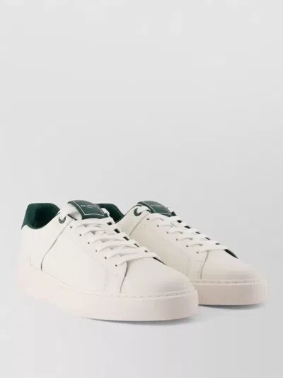 Balmain B Court Leather Lace Up Sneakers In White