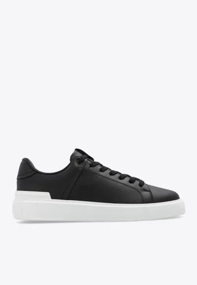 BALMAIN B-COURT LEATHER SNEAKERS