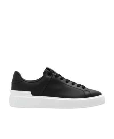 BALMAIN B-COURT LEATHER SNEAKERS