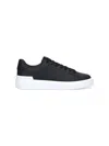 Balmain 'b-court B-buzz' Black Low Sneakers With Diamond Motif And Logo Patch On The Tongue In Noir