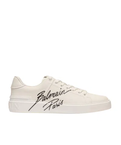 BALMAIN B-COURT TRAINERS IN CALFSKIN