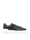 Balmain B Court Black Low Top Sneakers Withtono Logo At The Back In Smooth Leather Man In White
