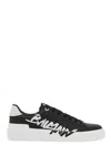 Balmain Rubber Sole Round Toe Low-top Sneakers In Black