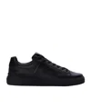 Balmain Black Low Top Sneakers With Logo In Leather In Black