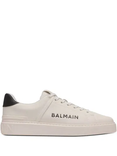 Balmain B-court Logo Sneakers In White