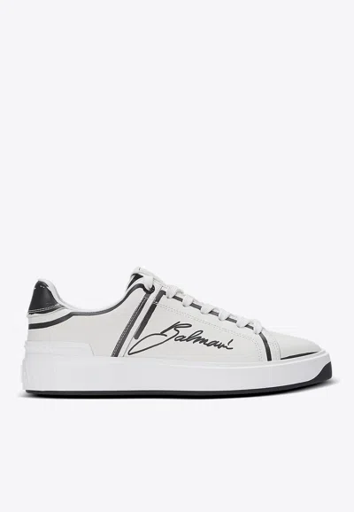 Balmain B-court Love Lettering Print Low-top Sneakers