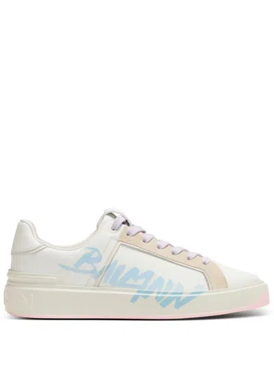 Balmain B-court Low-top Sneakers In White