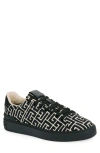 Balmain Black Low Top Sneakers In Black/ivory
